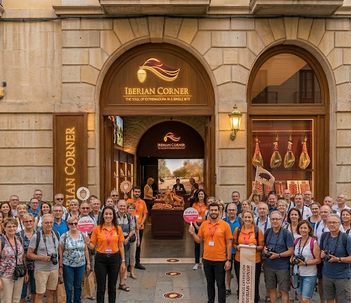 Fachada de Iberian Corner en una zona comercial de alto tránsito